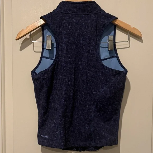 FirmAbs Navy Sleeveless Zip-Up Tank Top in like new condition, Sz M - Picture 5 of 5